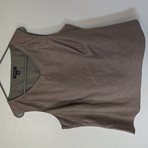Lands End | Dark Olive Green Linen Tank Size 22W